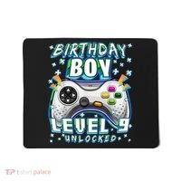 Level 9 Unlocked Video Game 9th Birthday Gamer Boys TShirt Mousepad thumb 0