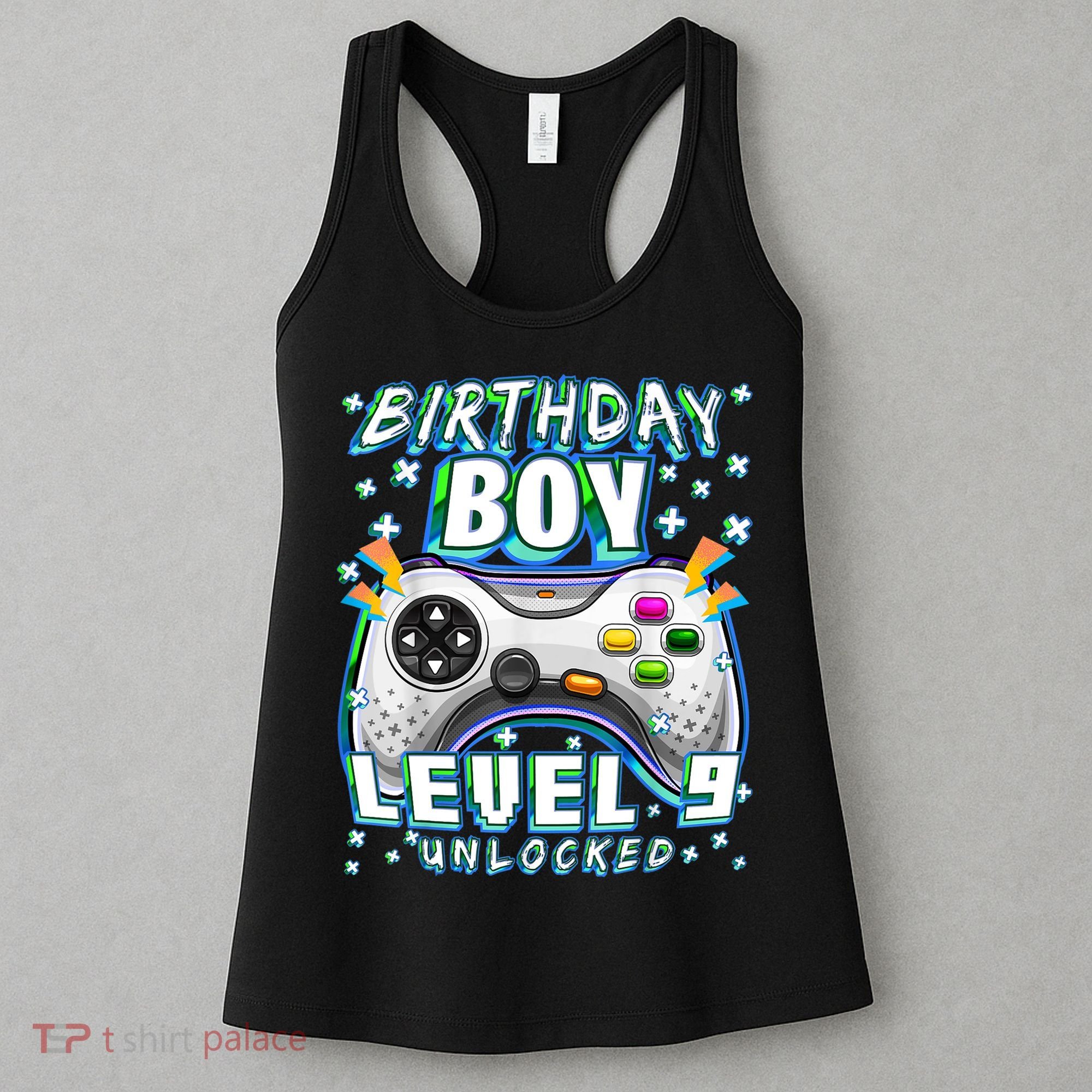 Level 9 Unlocked Video Game 9th Birthday Gamer Boys TShirt Women's Tank Top
