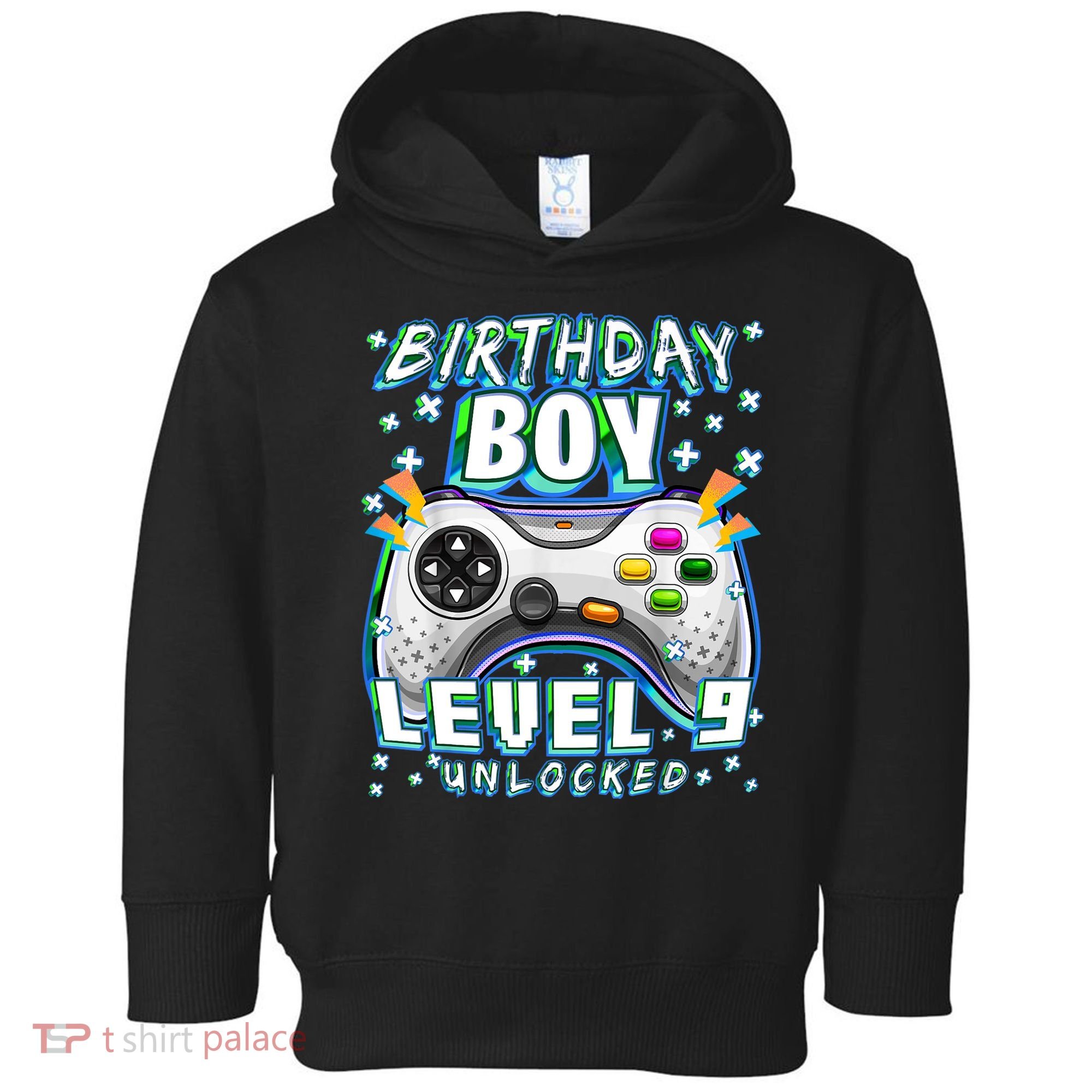 Level 9 Unlocked Video Game 9th Birthday Gamer Boys TShirt Toddler Hoodie