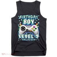 Level 9 Unlocked Video Game 9th Birthday Gamer Boys TShirt Tank Top thumb 0