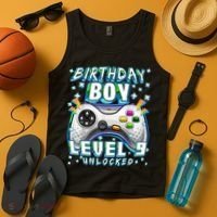Level 9 Unlocked Video Game 9th Birthday Gamer Boys TShirt Tank Top thumb 4