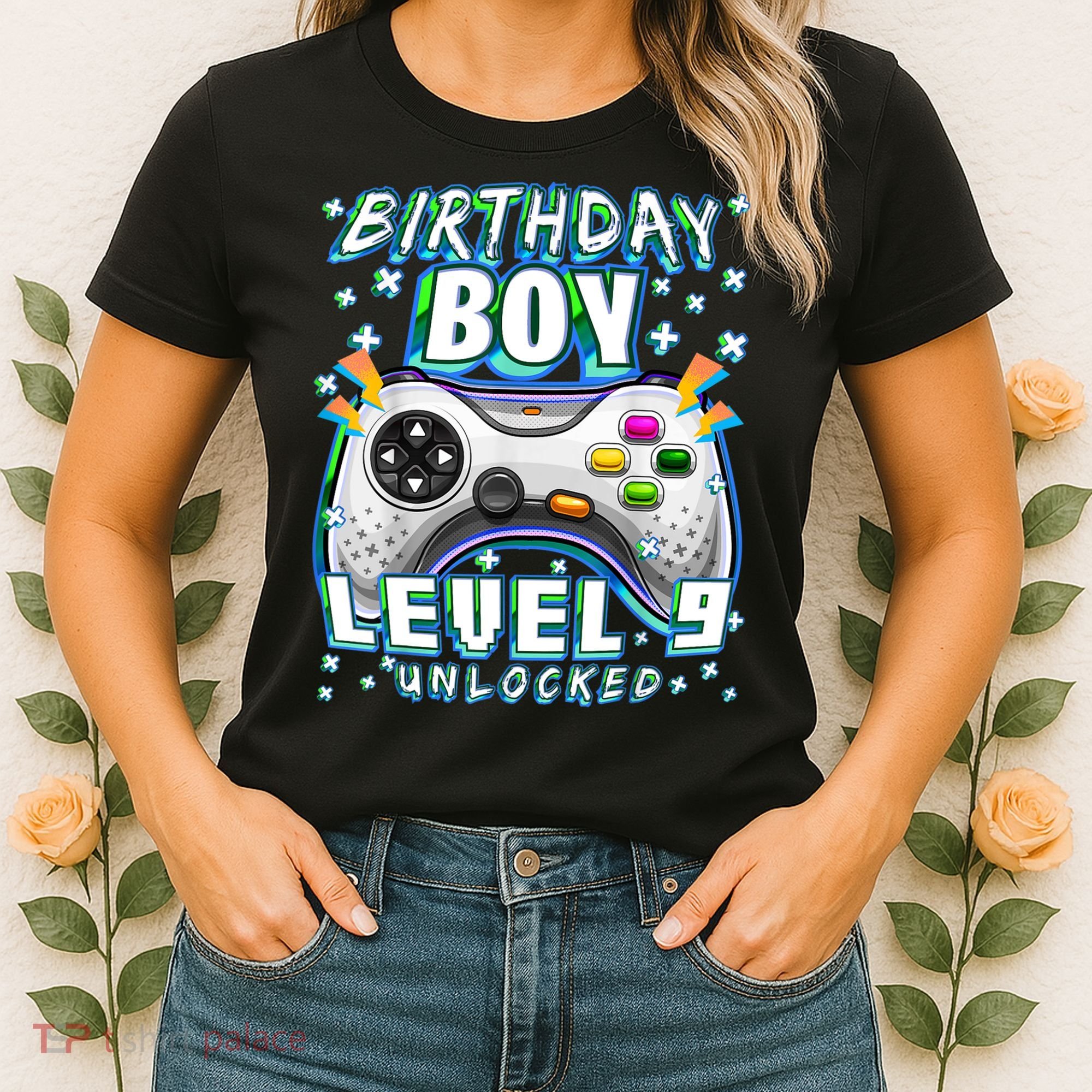 Level 9 Unlocked Video Game 9th Birthday Gamer Boys TShirt Women's T-Shirt