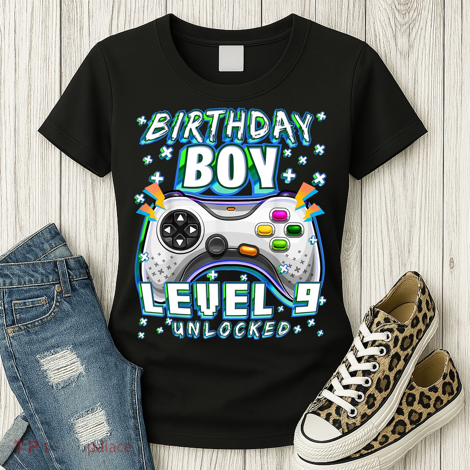 Level 9 Unlocked Video Game 9th Birthday Gamer Boys TShirt Women's T-Shirt
