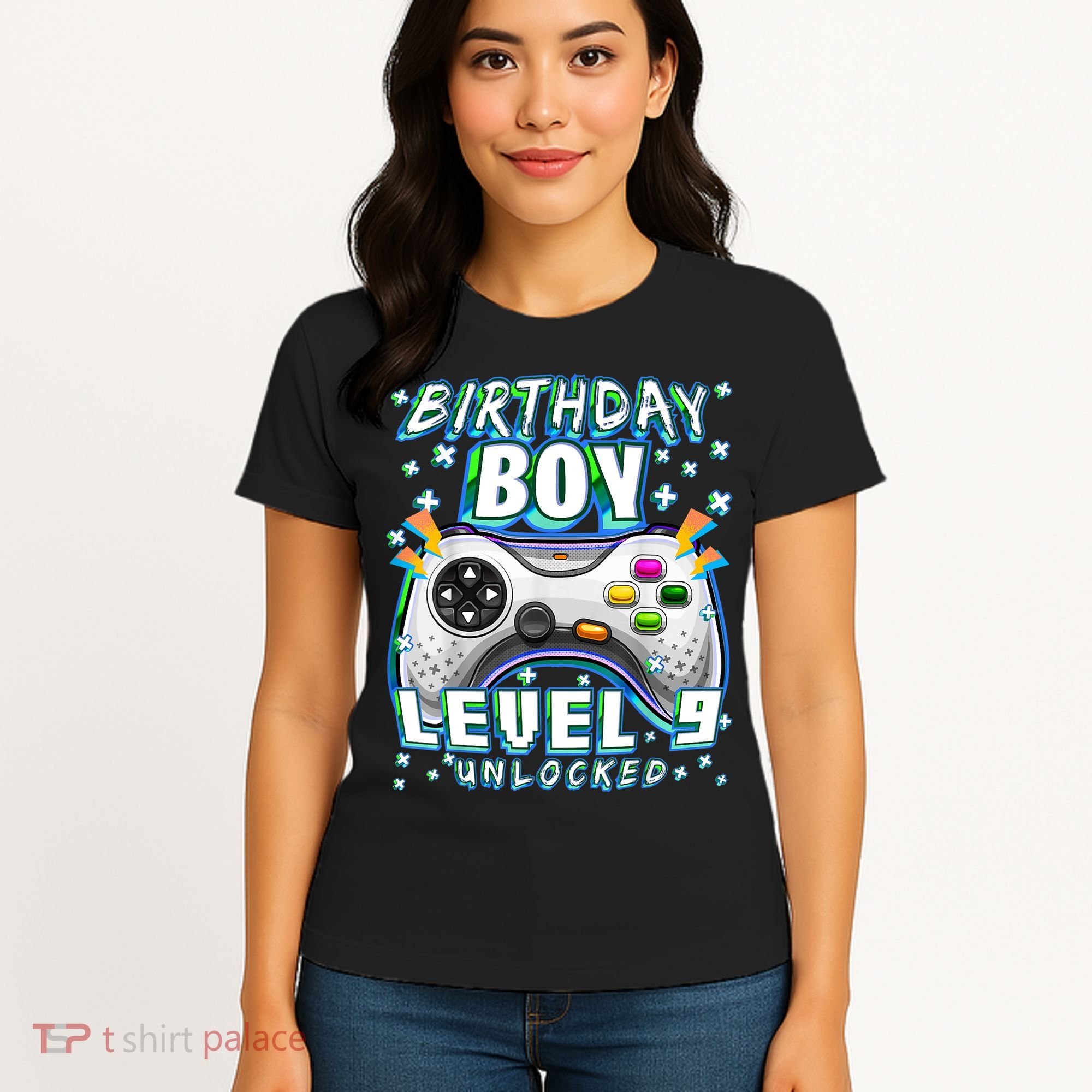 Level 9 Unlocked Video Game 9th Birthday Gamer Boys TShirt Women's T-Shirt