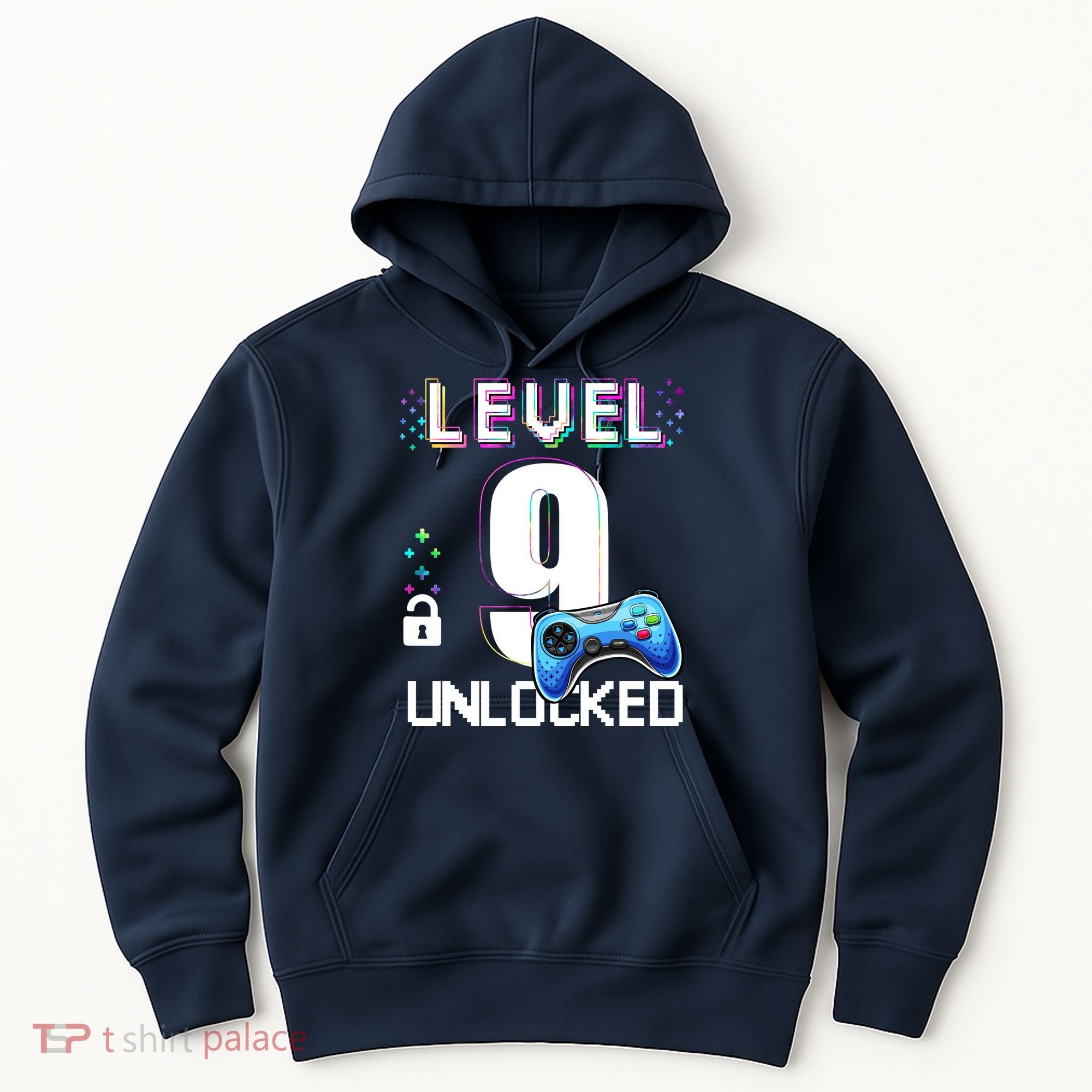 Level 9 Unlocked Video Game 9th Birthday Boy Gamer Hoodie