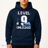 Level 9 Unlocked Video Game 9th Birthday Boy Gamer Hoodie thumb 2