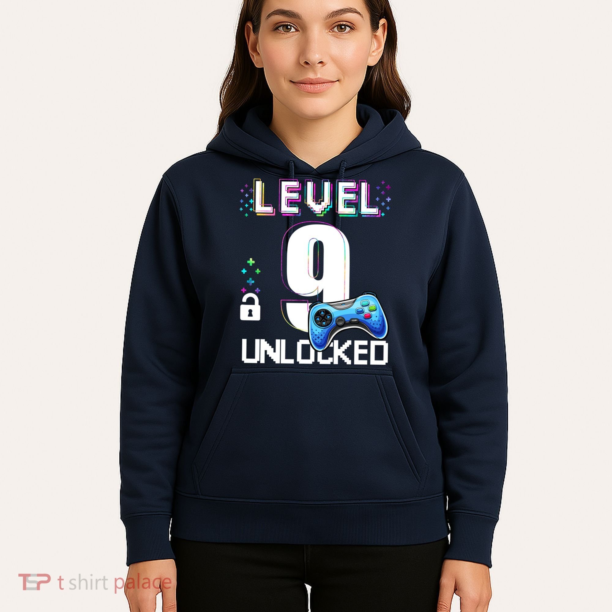 Level 9 Unlocked Video Game 9th Birthday Boy Gamer Hoodie