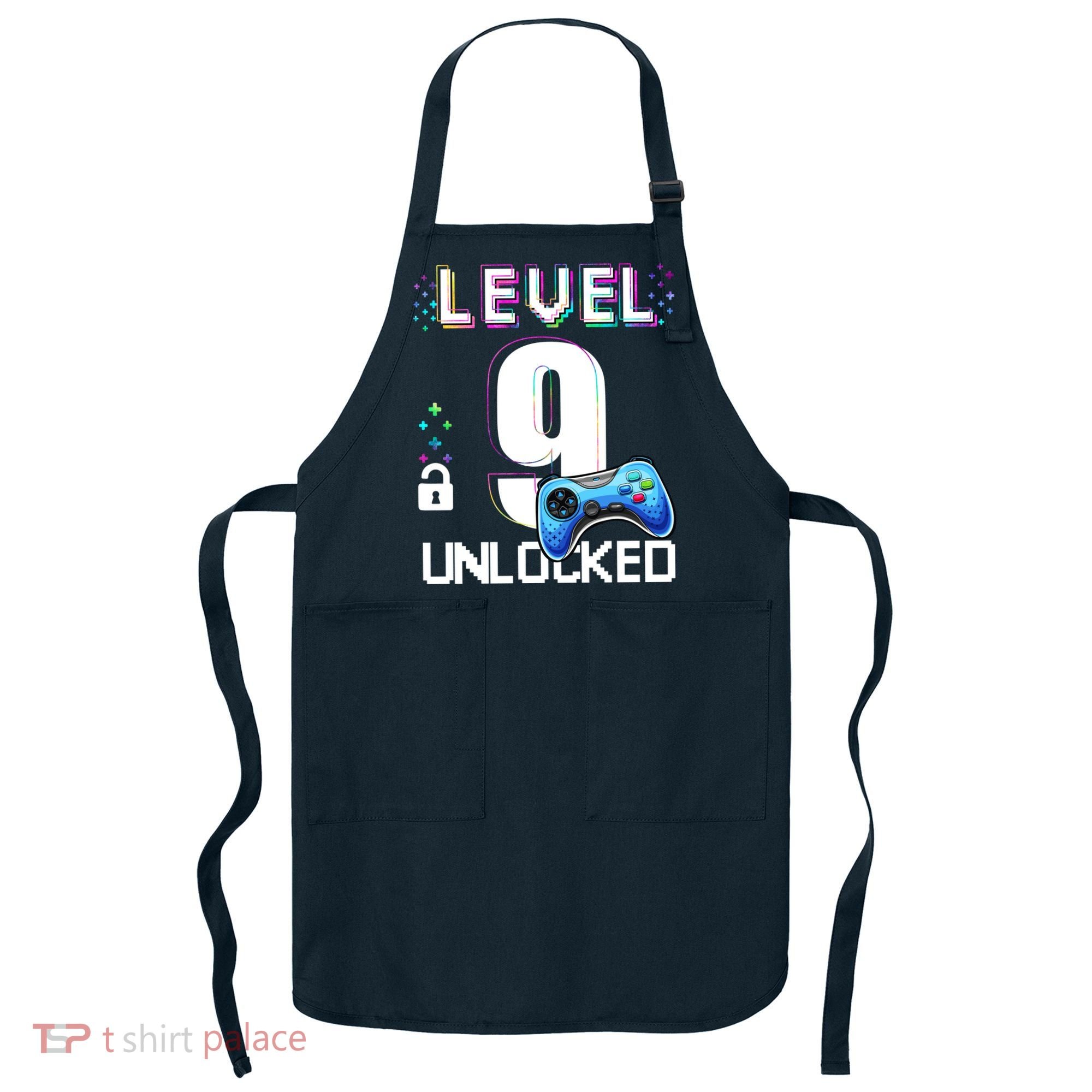 Level 9 Unlocked Video Game 9th Birthday Boy Gamer Apron