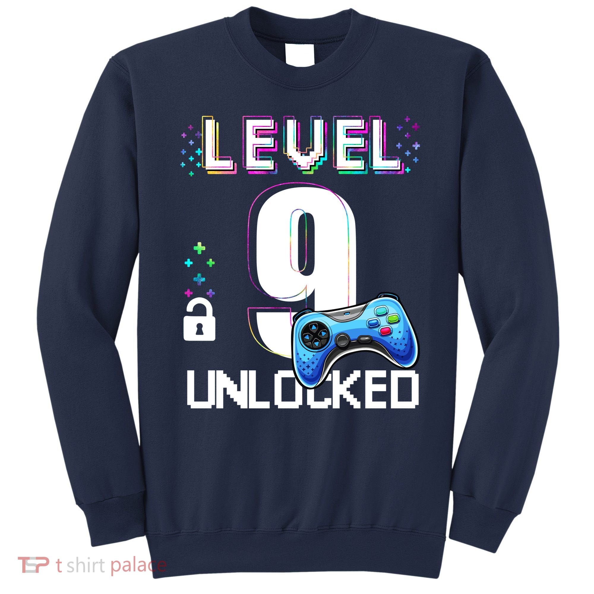 Level 9 Unlocked Video Game 9th Birthday Boy Gamer Sweatshirt