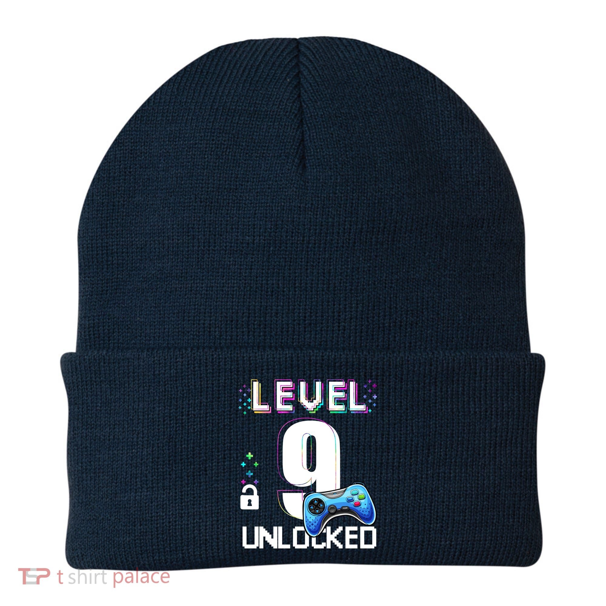Level 9 Unlocked Video Game 9th Birthday Boy Gamer Beanie