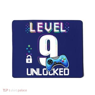 Level 9 Unlocked Video Game 9th Birthday Boy Gamer Mousepad