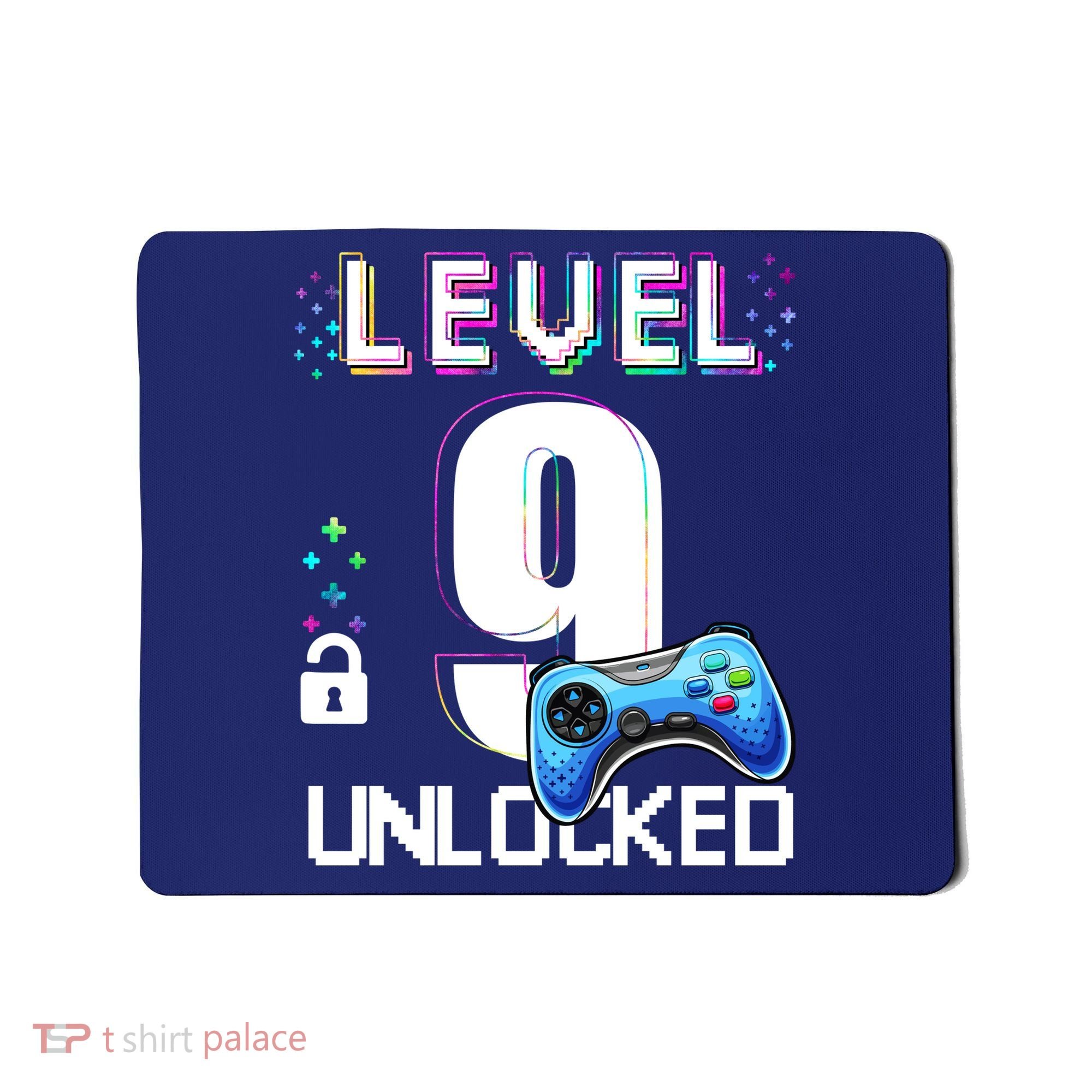 Level 9 Unlocked Video Game 9th Birthday Boy Gamer Mousepad