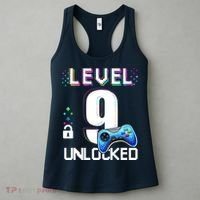 Level 9 Unlocked Video Game 9th Birthday Boy Gamer Women's Tank Top thumb 3
