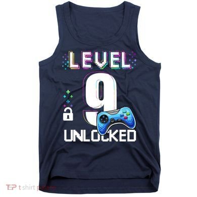 Level 9 Unlocked Video Game 9th Birthday Boy Gamer Tank Top