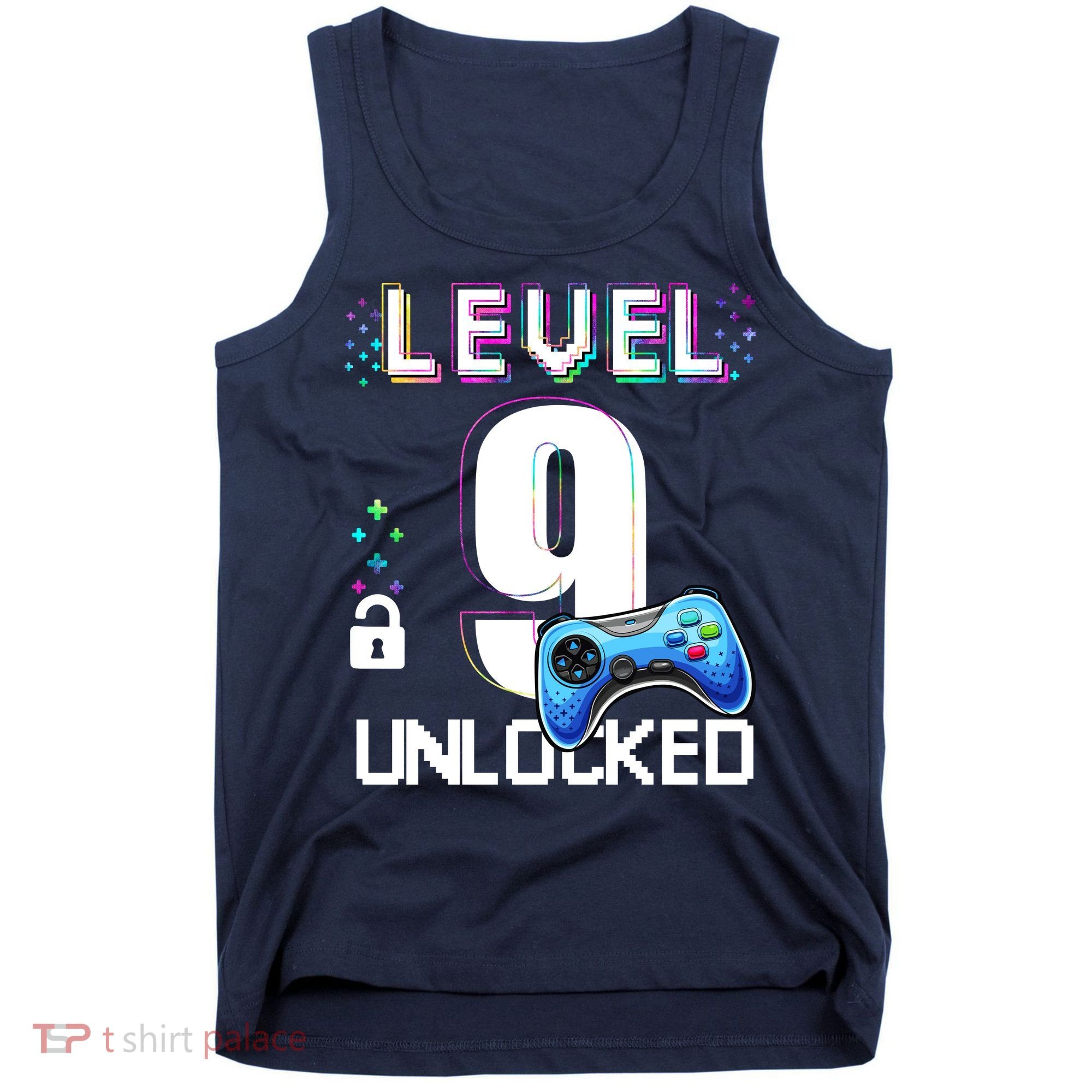 Level 9 Unlocked Video Game 9th Birthday Boy Gamer Tank Top