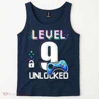 Level 9 Unlocked Video Game 9th Birthday Boy Gamer Tank Top thumb 2