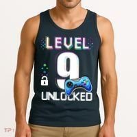 Level 9 Unlocked Video Game 9th Birthday Boy Gamer Tank Top thumb 3