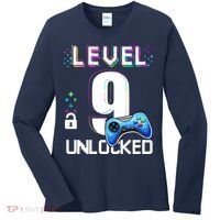 Level 9 Unlocked Video Game 9th Birthday Boy Gamer Women's Long Sleeve Shirt thumb 0