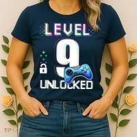 Level 9 Unlocked Video Game 9th Birthday Boy Gamer Women's T-Shirt thumb 2