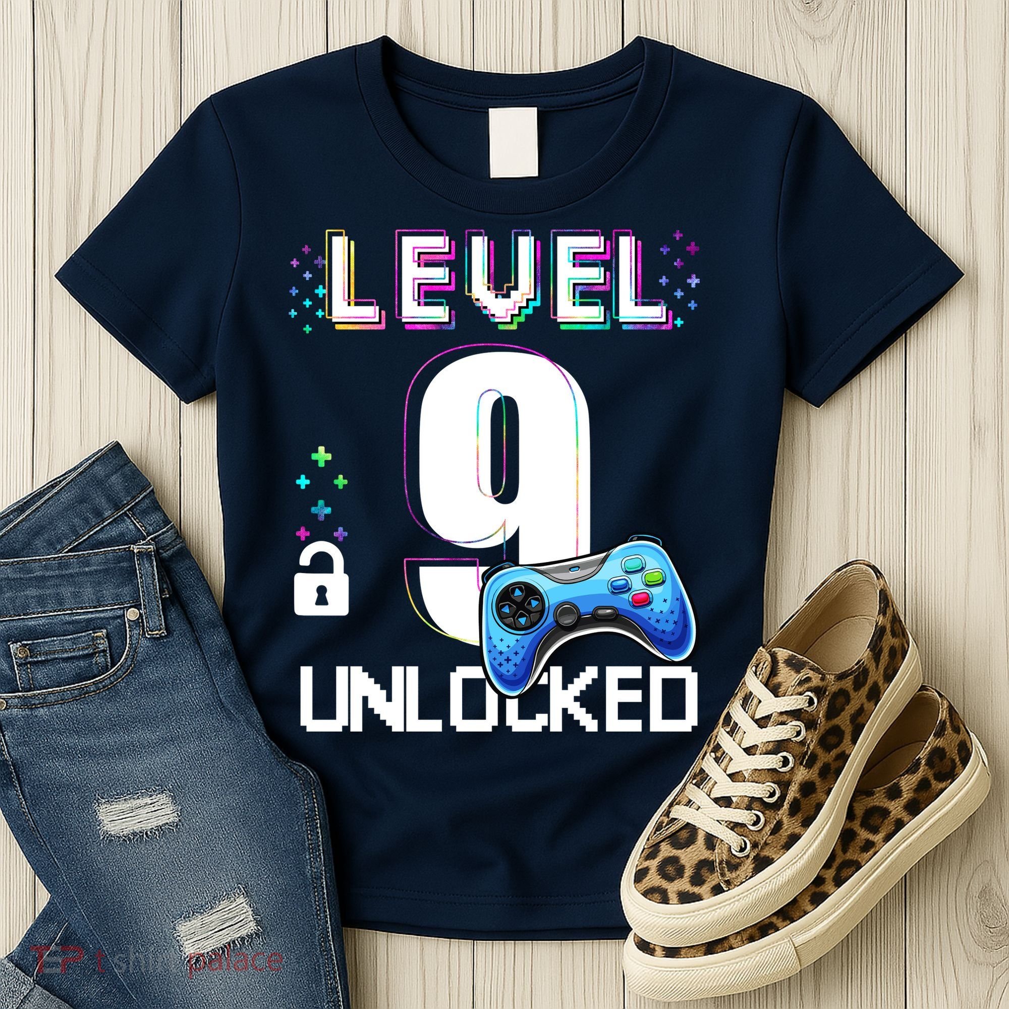 Level 9 Unlocked Video Game 9th Birthday Boy Gamer Women's T-Shirt