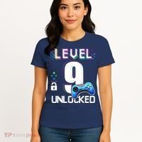 Level 9 Unlocked Video Game 9th Birthday Boy Gamer Women's T-Shirt thumb 4