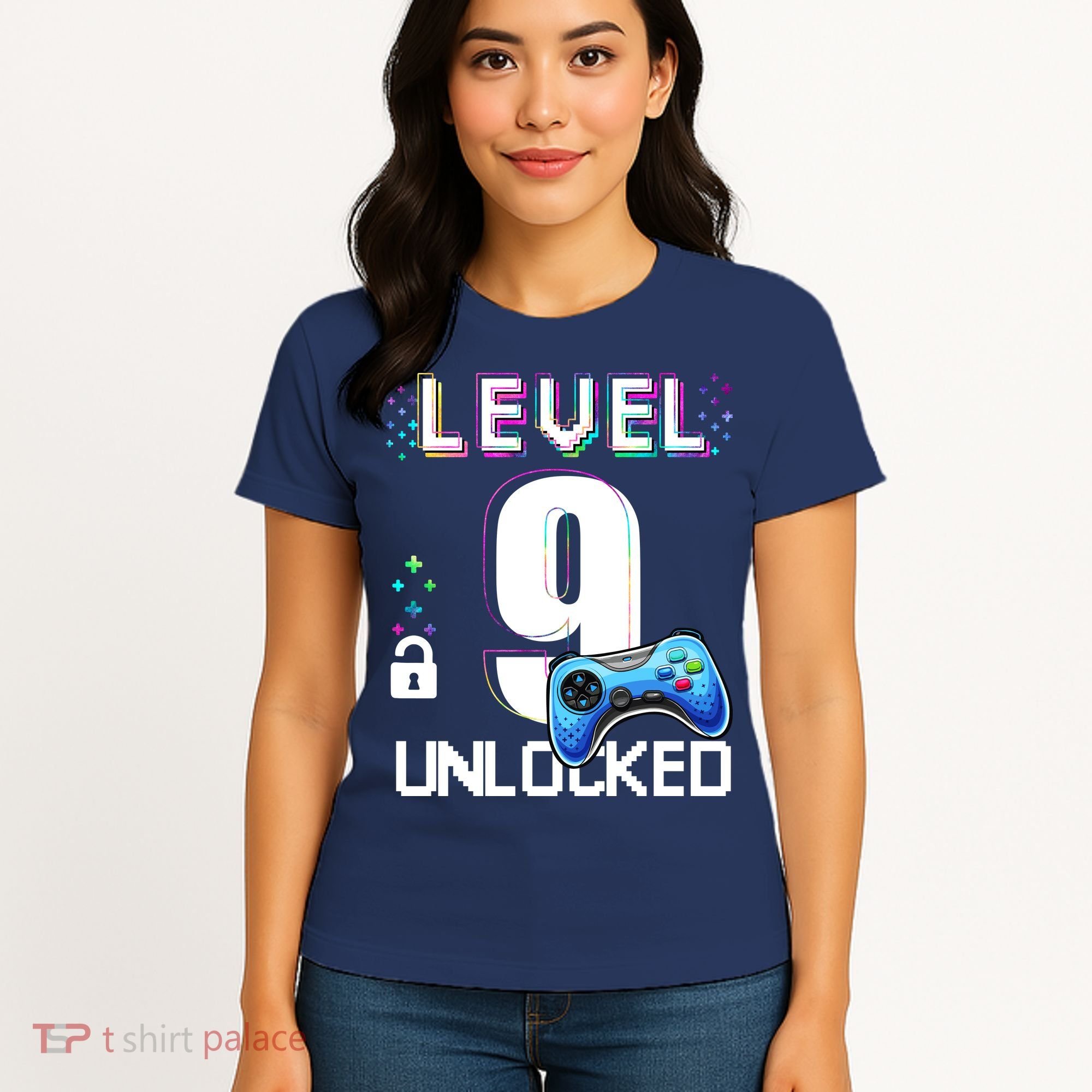 Level 9 Unlocked Video Game 9th Birthday Boy Gamer Women's T-Shirt