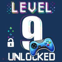 Level 9 Unlocked Video Game 9th Birthday Boy Gamer Kids Sweatshirt thumb 2