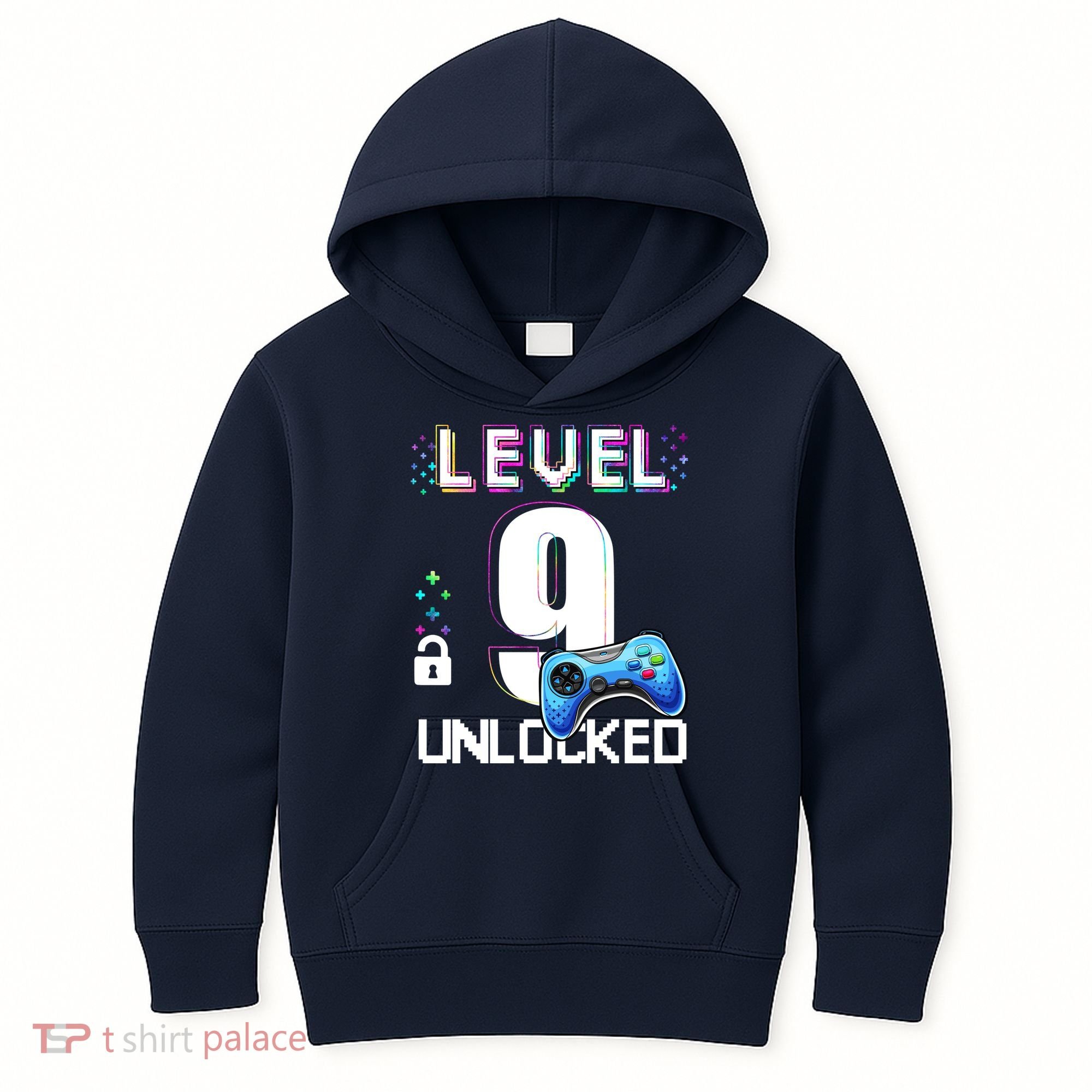Level 9 Unlocked Video Game 9th Birthday Boy Gamer Kids Hoodie