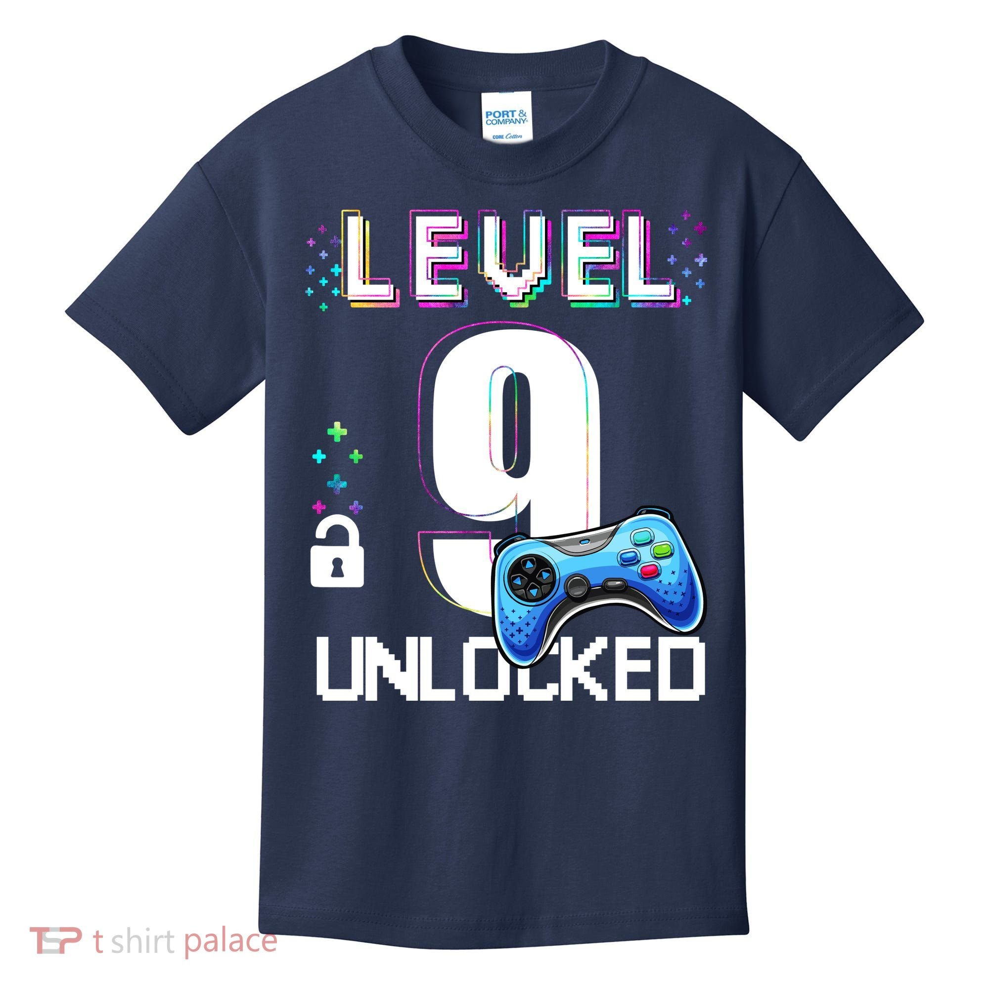 Level 9 Unlocked Video Game 9th Birthday Boy Gamer Kids T-Shirt