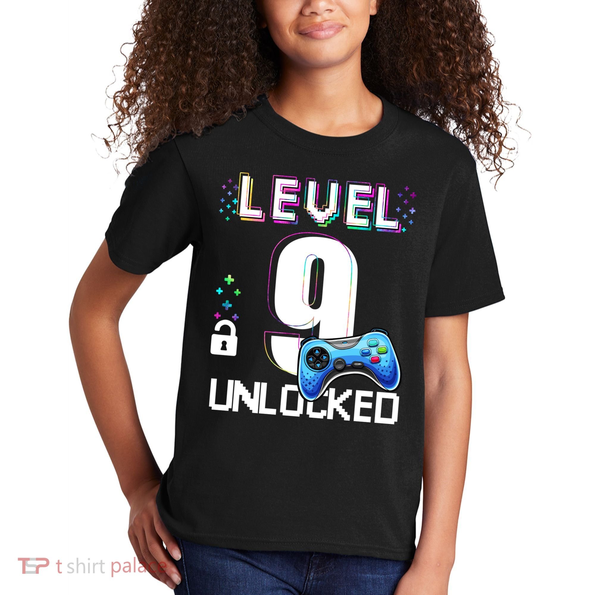 Level 9 Unlocked Video Game 9th Birthday Boy Gamer Kids T-Shirt