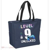 Level 9 Unlocked Video Game 9th Birthday Boy Gamer Tote Bag thumb 2
