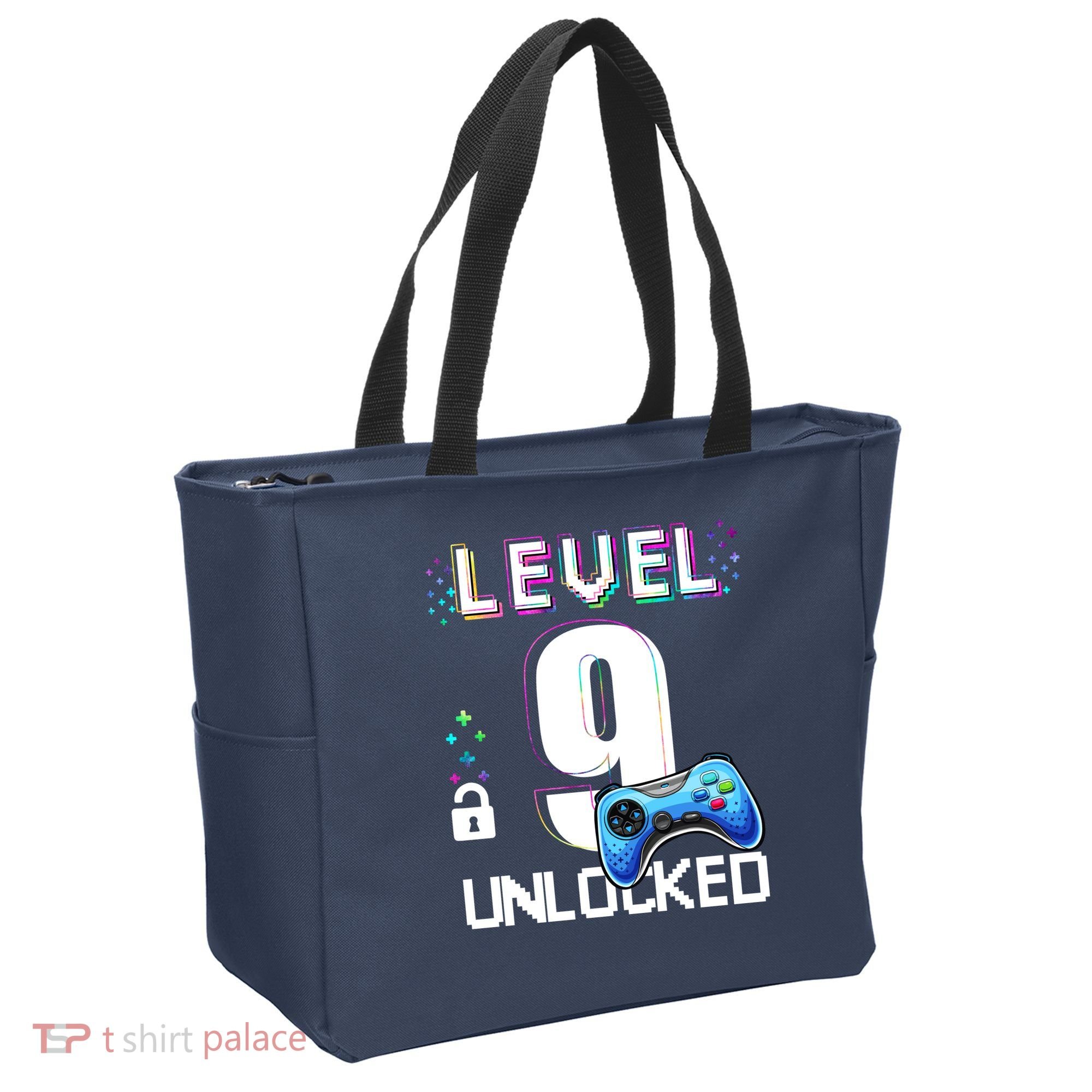 Level 9 Unlocked Video Game 9th Birthday Boy Gamer Tote Bag