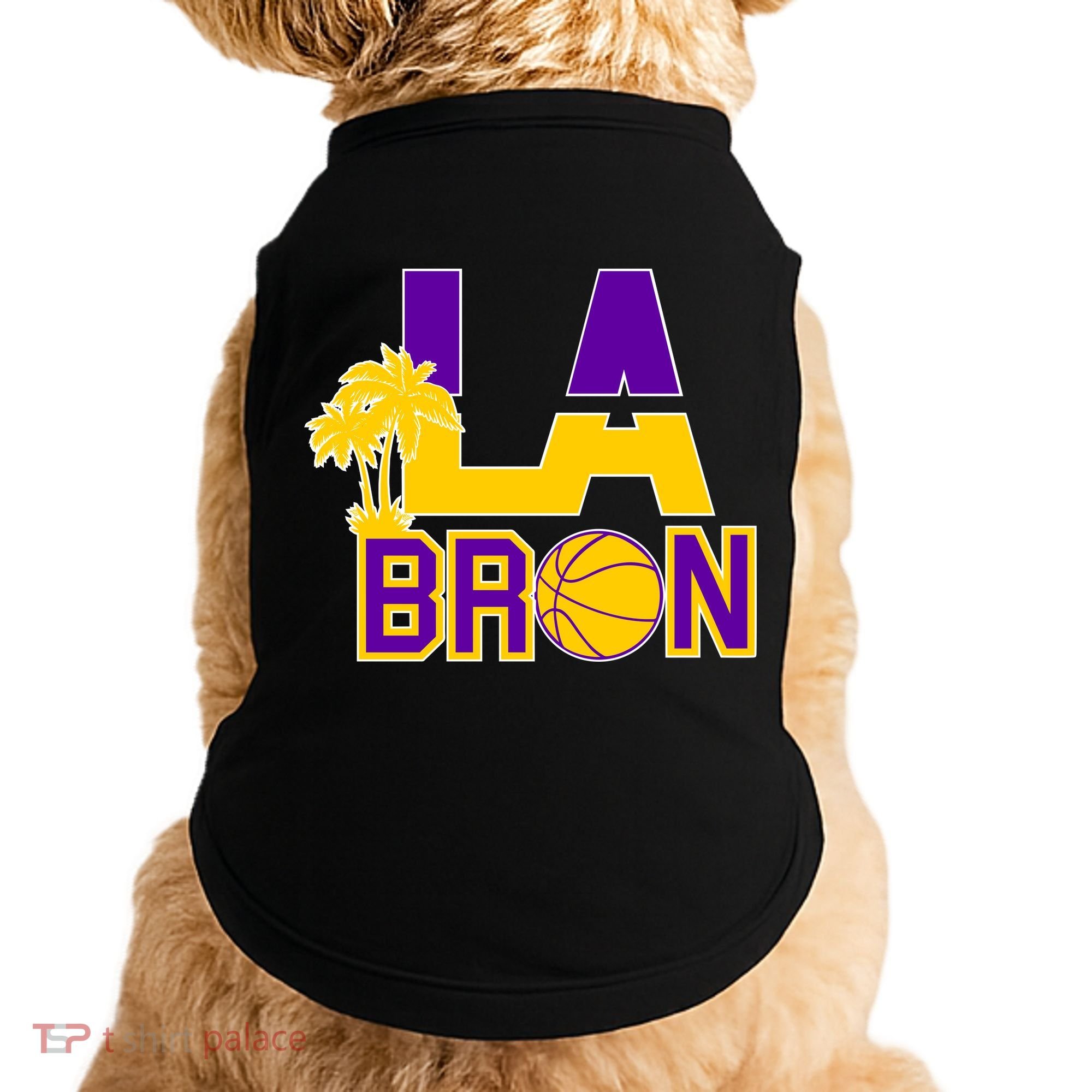 LA Bron Basketball Palm Tree Logo Doggie Tank