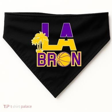 LA Bron Basketball Palm Tree Logo USA-Made Doggie Bandana