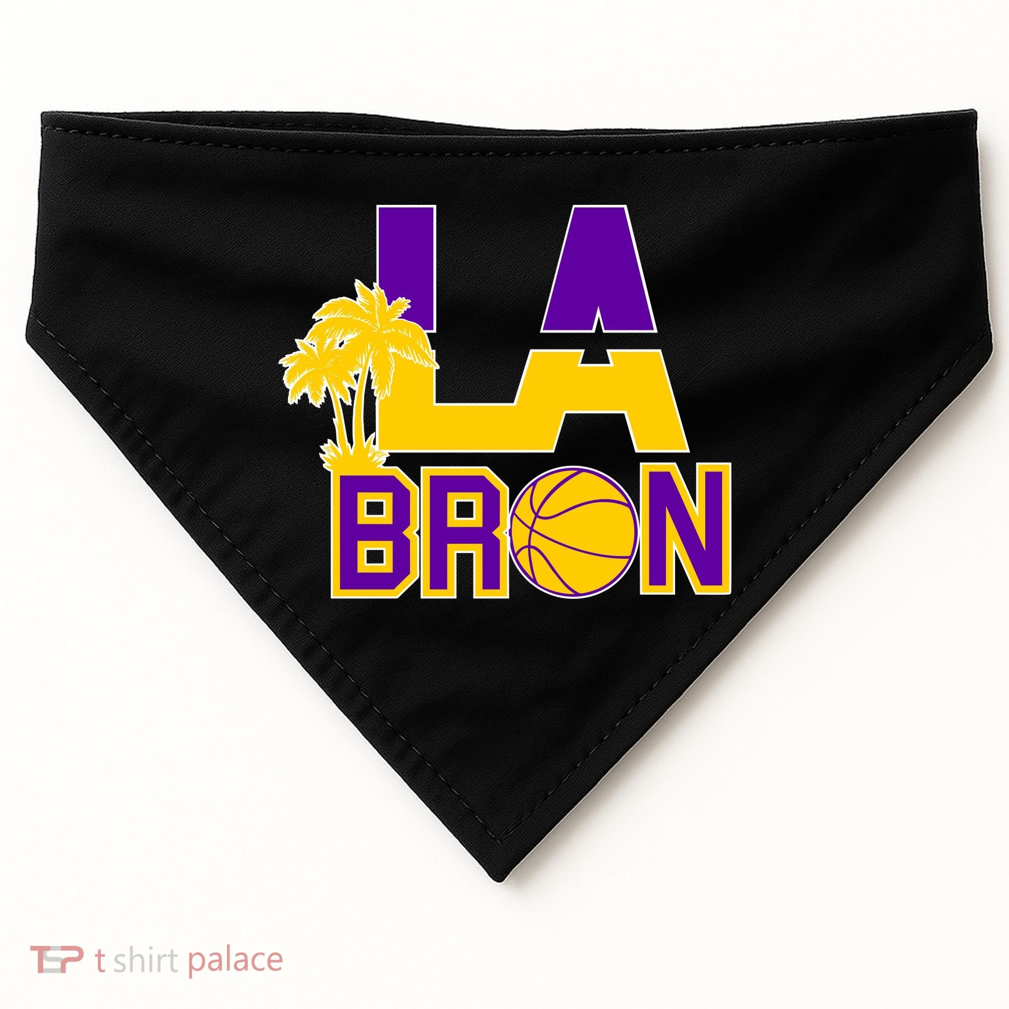 LA Bron Basketball Palm Tree Logo USA-Made Doggie Bandana