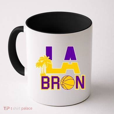 LA Bron Basketball Palm Tree Logo Coffee Mug