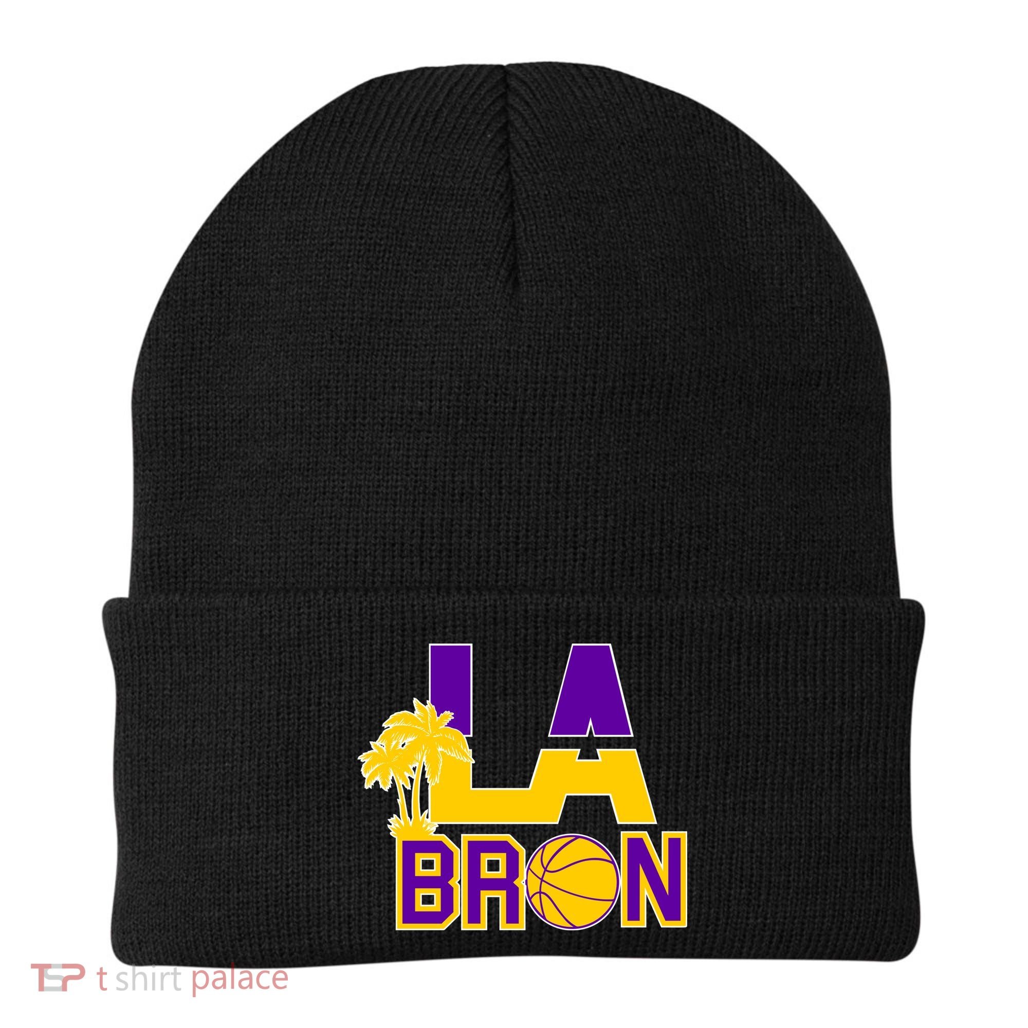 LA Bron Basketball Palm Tree Logo Beanie