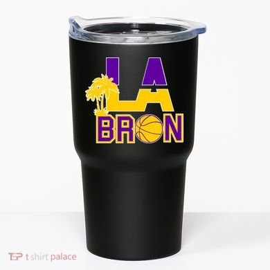 LA Bron Basketball Palm Tree Logo Tumbler