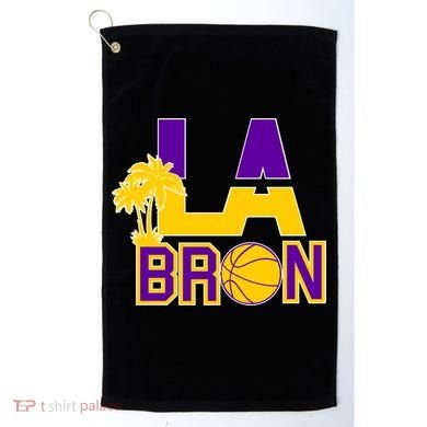 LA Bron Basketball Palm Tree Logo Golf Towel