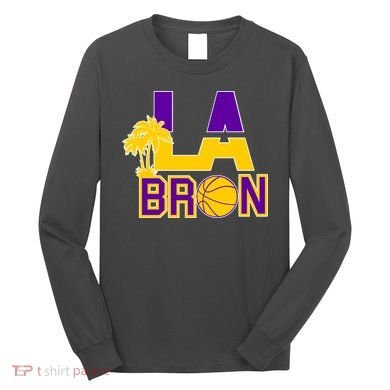 LA Bron Basketball Palm Tree Logo Long Sleeve Shirt