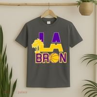 LA Bron Basketball Palm Tree Logo T-Shirt thumb 2