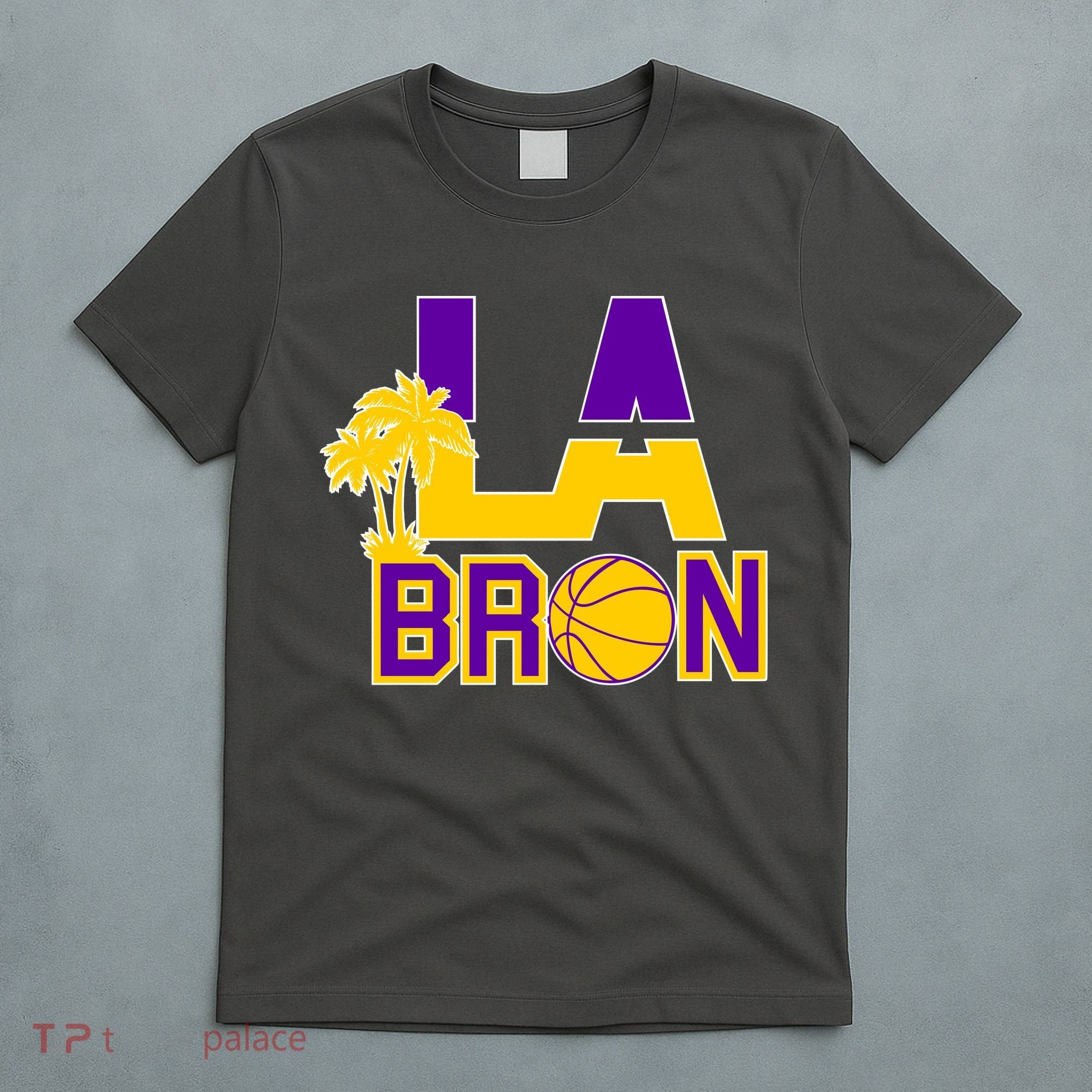 LA Bron Basketball Palm Tree Logo T-Shirt