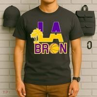 LA Bron Basketball Palm Tree Logo T-Shirt thumb 6
