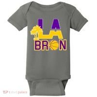 LA Bron Basketball Palm Tree Logo Baby Bodysuit thumb 0