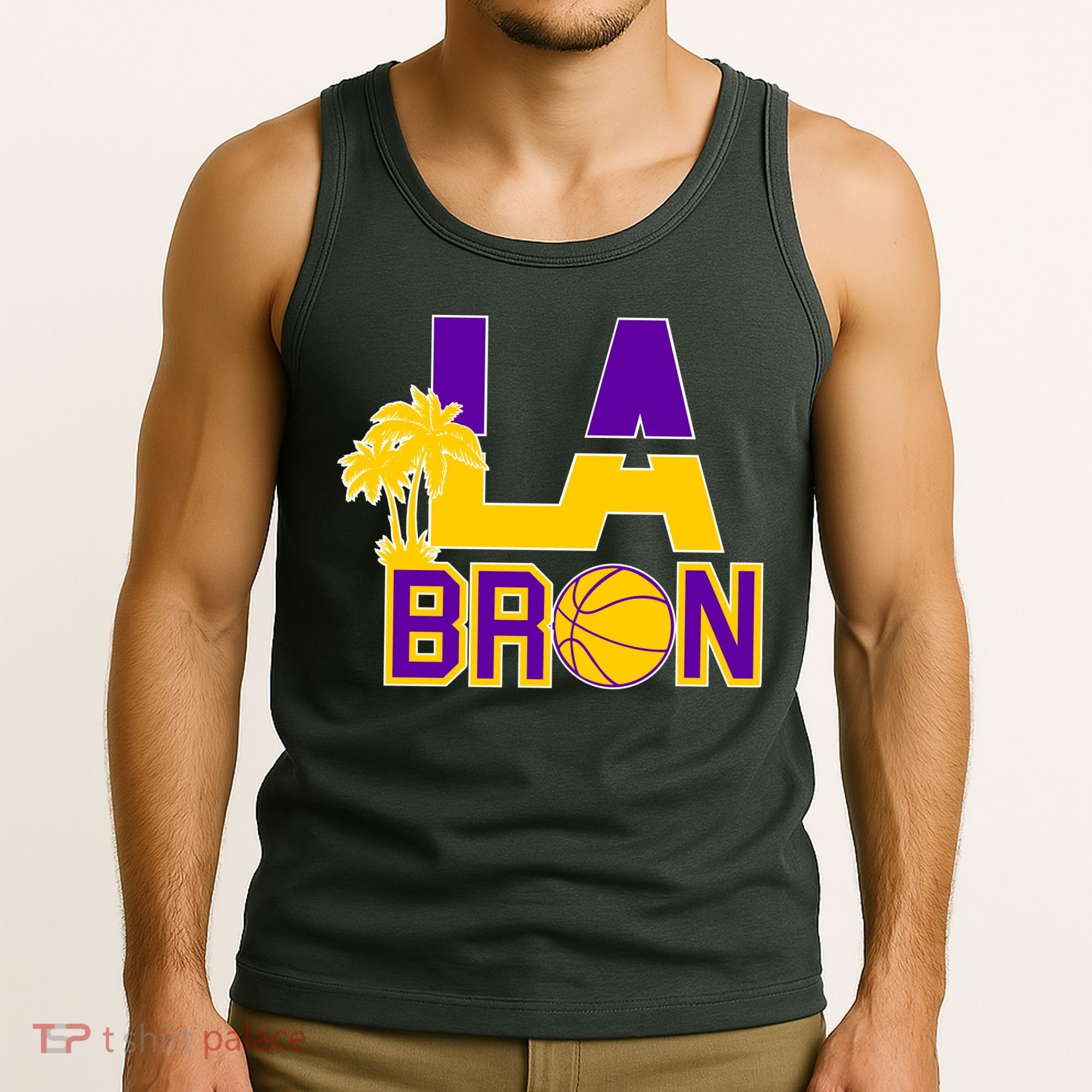 LA Bron Basketball Palm Tree Logo Tank Top