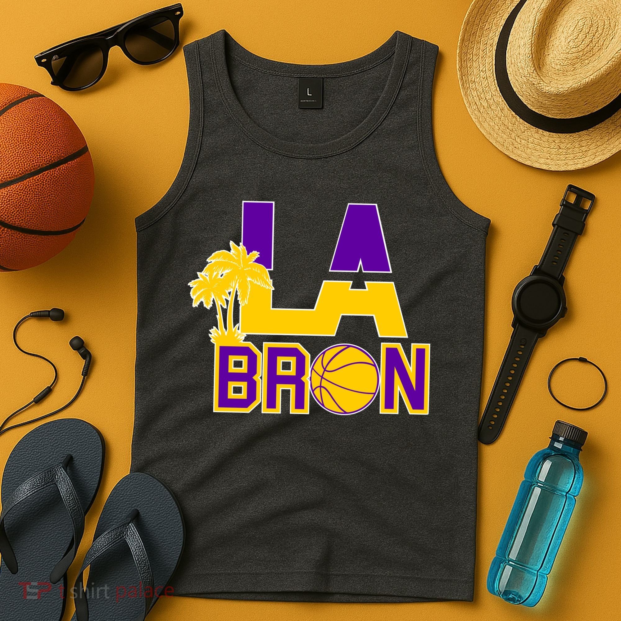 LA Bron Basketball Palm Tree Logo Tank Top