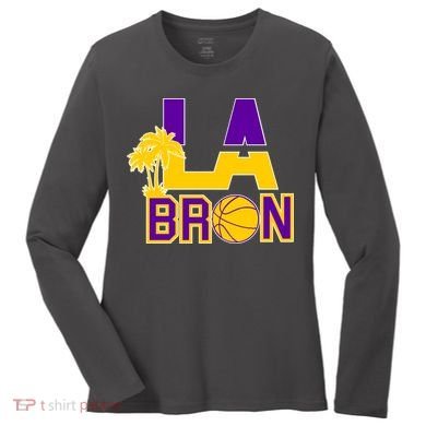 LA Bron Basketball Palm Tree Logo Women's Long Sleeve Shirt