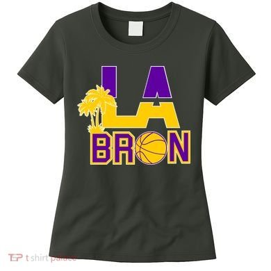 LA Bron Basketball Palm Tree Logo Women's T-Shirt