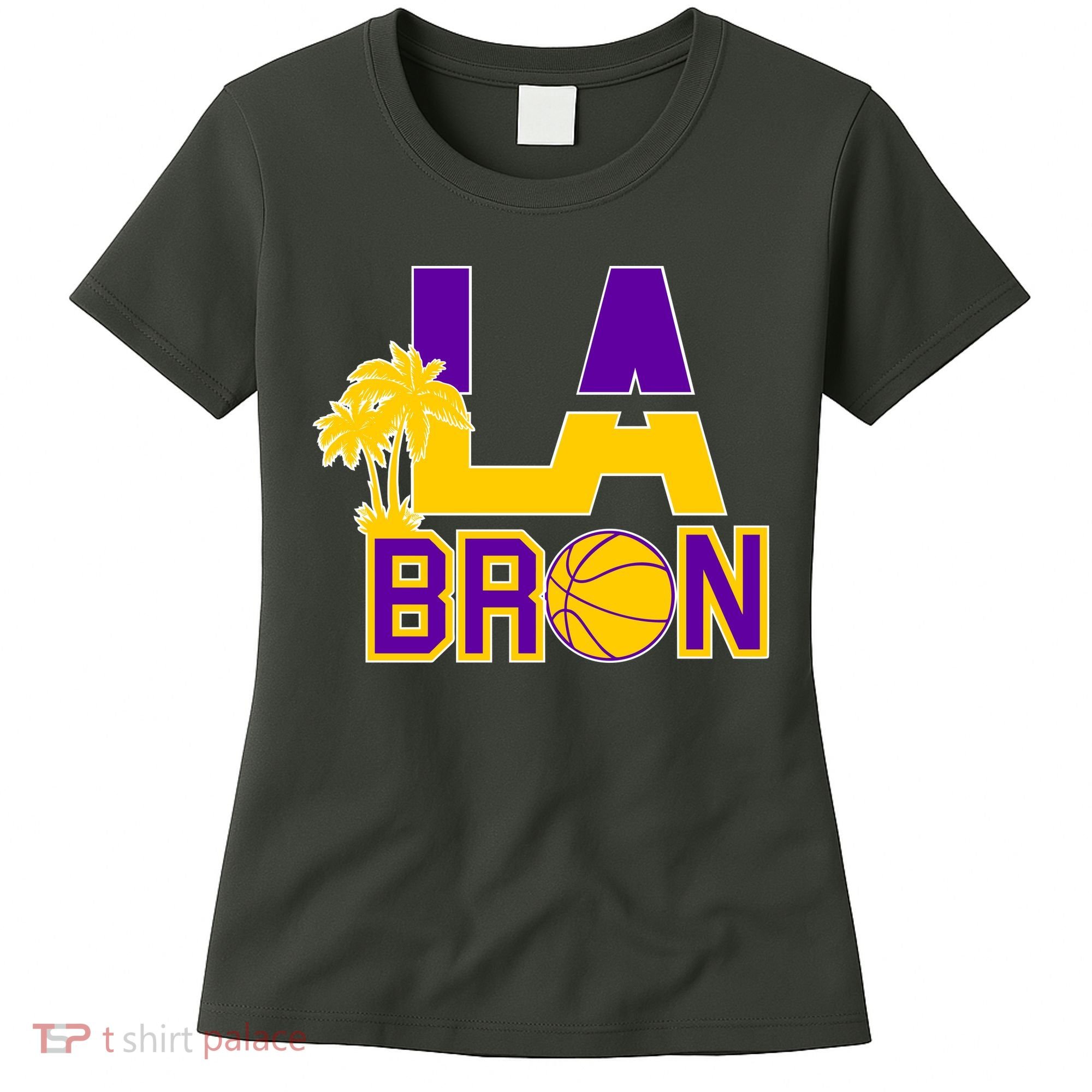 LA Bron Basketball Palm Tree Logo Women's T-Shirt