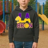 LA Bron Basketball Palm Tree Logo Kids Hoodie thumb 2